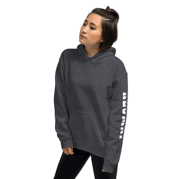 LAFS Alumni Building with Alumni Split Text on sleeve Unisex Hoodie